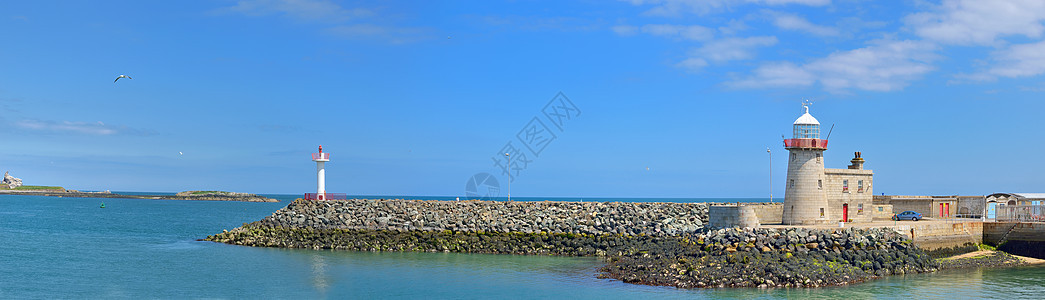 Howth 灯塔全景假期旅行晴天航行渠道运输旅游港口海岸图片