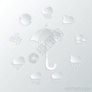 图标 雨伞和天气符号图片