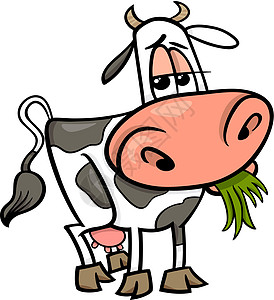 牛畜养殖动物漫画插图女性国家奶牛白色配种喇叭吉祥物快乐家畜挤奶工图片