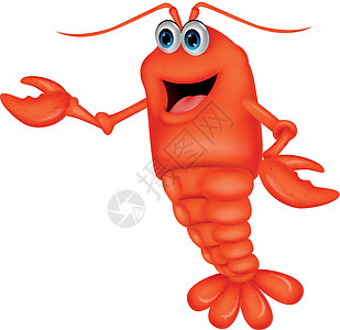 可爱龙虾漫画用餐天线海军卡通片冒充微笑海洋手势吉祥物食物图片