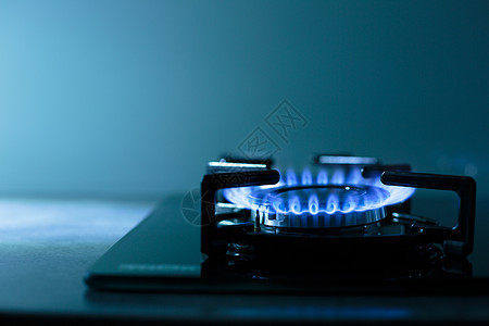 煤气炉灶show DoF火焰危险警告厨房蓝色椭圆形化石气体丁烷圆圈图片