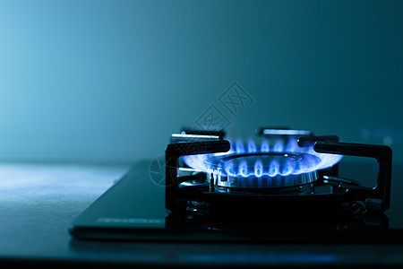 煤气炉灶show DoF活力圆圈辉光气体烧伤火焰光环蓝色化石危险图片