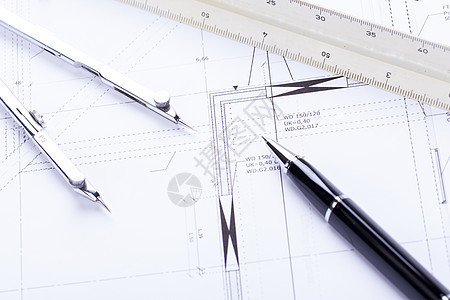 建筑设计蓝图图设备     工作场所办公室工程师建造乐器设计师工程铅笔文书项目几何学图片