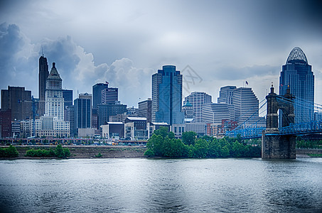 Cincinnati 天线 辛辛那提天线和历史Joh的图像地方外观蓝色天空桥梁城市河岸天际建筑学景观图片