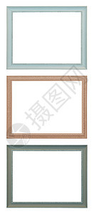 白色上孤立的木边框家具木头艺术背景图片