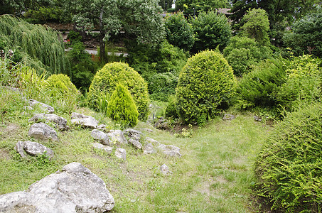 园艺和园林美化草地环境花坛院子房子住宅植物绿化绿色公园图片