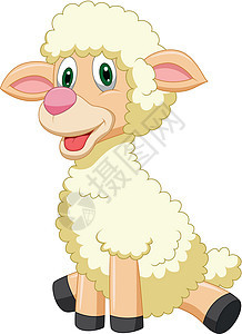 可爱羊漫画插图动物家畜卡通片农场羊肉婴儿乐趣羊毛哺乳动物图片
