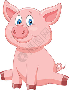 可爱猪漫画白色粉色小猪哺乳动物动物农场家畜卡通片夹子婴儿图片