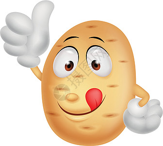 土豆卡通拇拇指上升图片