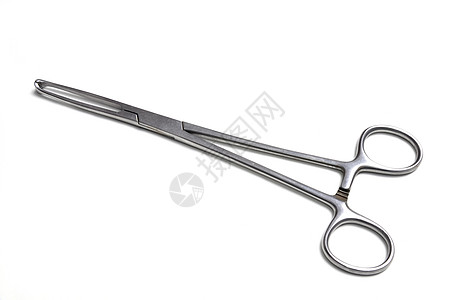 孤立的外科器械医院工具配饰医生钳子医疗金属白色补给品手术背景图片