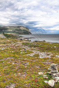 挪威北部地貌景观天空草地支撑峡湾风景反射旅行地平线顶峰苔藓图片