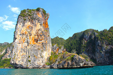 泰国岛泰国海洋岩石海岸线石灰石热带海滩支撑旅游晴天假期图片