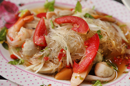 泰国花生糖沙拉海鲜玻璃纸美食午餐盘子春雨烹饪饮食蔬菜沙拉图片
