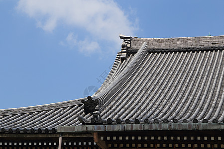 日本屋顶风格陶瓷宗教制品建筑学房子建筑寺庙历史蓝色雕塑图片