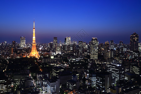 日本东京市风景摩天大楼日落景观市中心建筑学场景游客商业办公室公园图片