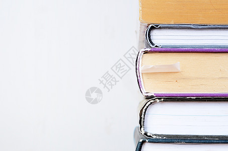 带有文本空格的书库白色紫色阅读教育蓝色学习书签图片