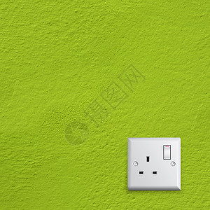 大不列颠的绿色能源电源套接插座活力塑料墙纸网络电气技术力量连接器房子白色图片