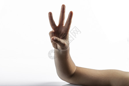 三号牌的年轻手无名指孩子信号拇指数字胳膊男生手指食指手势图片