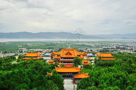 重建中国云南省达利的宋朝镇建筑学天空城市旅行街道村庄风景王朝木头历史图片