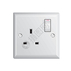 UK Socket 联合王国套接字活力盘子房子交流电电气白色插图插头家庭力量图片