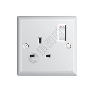 UK Socket 联合王国套接字插图活力力量插头盘子房子电气白色插座家庭图片