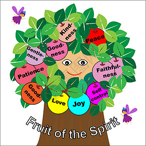 精神的果实喜悦控制插图绘画树叶教会艺术宗教创造力绿色图片
