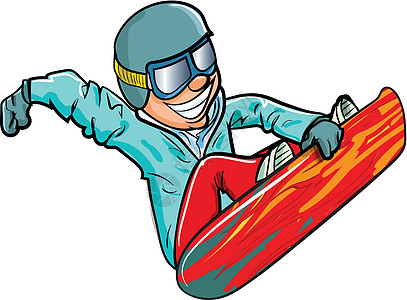 空中的卡通滑雪机滑雪平衡假期季节运动会行动滑雪者单板控制木板图片