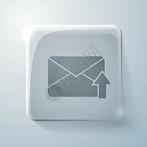 带有亮度的玻璃方形图标 P网络电子邮件阴影邮资网页邮政按钮邮件正方形电脑图片