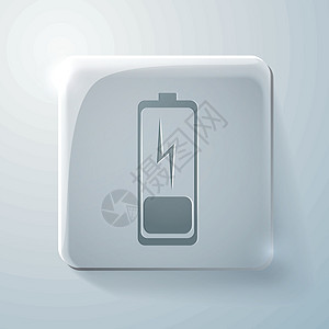 开放电池 glass 平方图标按钮电压技术电气阴影界面正方形反射力量网站图片