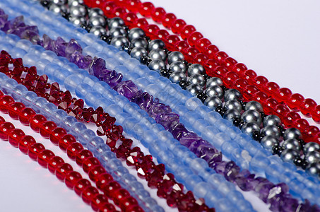 珠珠首饰玻璃珠子手工紫色宝石珠宝配件串珠红色工艺背景图片