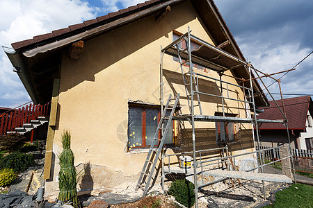 农村住宅的建造或修缮工作塑料建筑学改造住房脚手架安全壁板建设者窗户图片