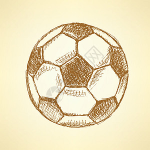 Sletch 足球球 矢量老背景绘画草图体育场雕刻场地游戏联盟插图六边形墨水图片