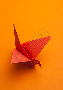 折纸起重机创造力橙子绿色游戏爱好艺术玩具折纸工艺白色图片