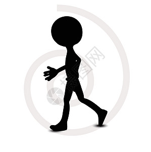 走开3D男子穿行姿势专注动物流浪插图男人男性人手数字化散步插画