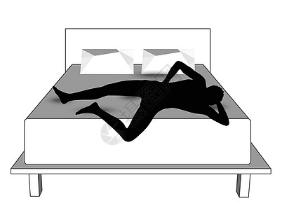 在床上看电视一个男人在床上的脚影艺术矢量草图插图黑色枕头阴影房子男人睡眠插画