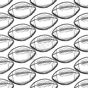 美国Slaych足球球 矢量无缝模式体育场雕刻冠军运动场地游戏联盟插图绘画草图图片