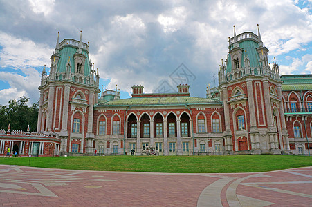莫斯科俄罗斯皇后凯瑟琳二世的宫殿地标公园建筑学旅行历史性财产文化遗产旅游城堡图片