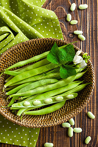 绿豆饮食季豆豆荚乡村食物烹饪细绳桌子美食扁豆图片
