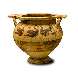 古希腊瓦砾孤立黏土陶器陶瓷制品博物馆工匠历史艺术装饰品精神图片