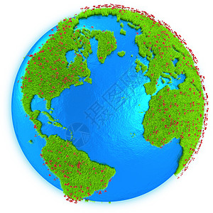蓝色地球仪美洲和欧洲在地球上的地球背景