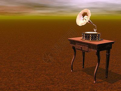扩音器  3D艺术技术歌曲金属音乐娱乐棕色旋律插图盒子图片