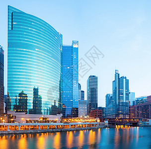 芝加哥市中心市中心反射城市生活建筑蓝色外观街道旅游住宅区建筑学图片