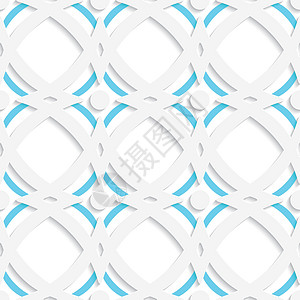 玉石浮雕白喇叭和蓝装饰品圆圈蕾丝平铺几何织物压花包装白色灰色圆形插画