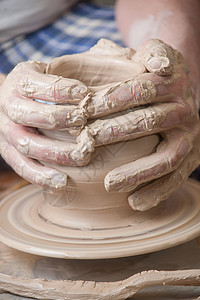 陶匠的手手工业血管杯子花瓶工匠水壶作坊陶瓷黏土艺术图片