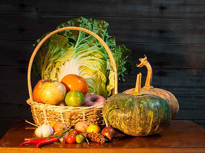 混合蔬菜的静止生命粮食营养种子橙子洋葱水果团体主食篮子胡椒图片