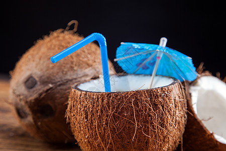 椰子奶棕榈情调坚果椰子食物牛奶热带异国白色水果图片