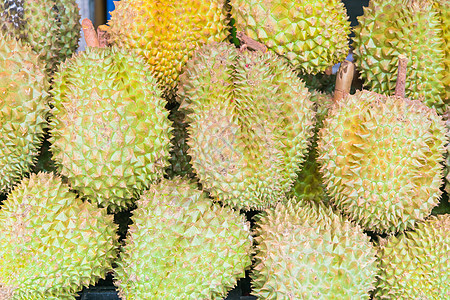 达里安 泰国市场上的水果热带食物美食季节性黄色榴莲情调异国图片