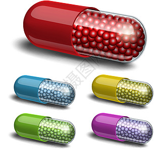 一套带有颗粒的医药胶囊抗生素止痛药药店团体药品科学疾病宏观治疗卫生图片