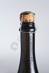 香槟酒瓶瓶子包装玻璃奢华反射软木背景图片