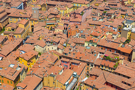 意大利波洛尼亚的空中景象正方形场景阳台街道天空天线城堡建筑吸引力古董图片